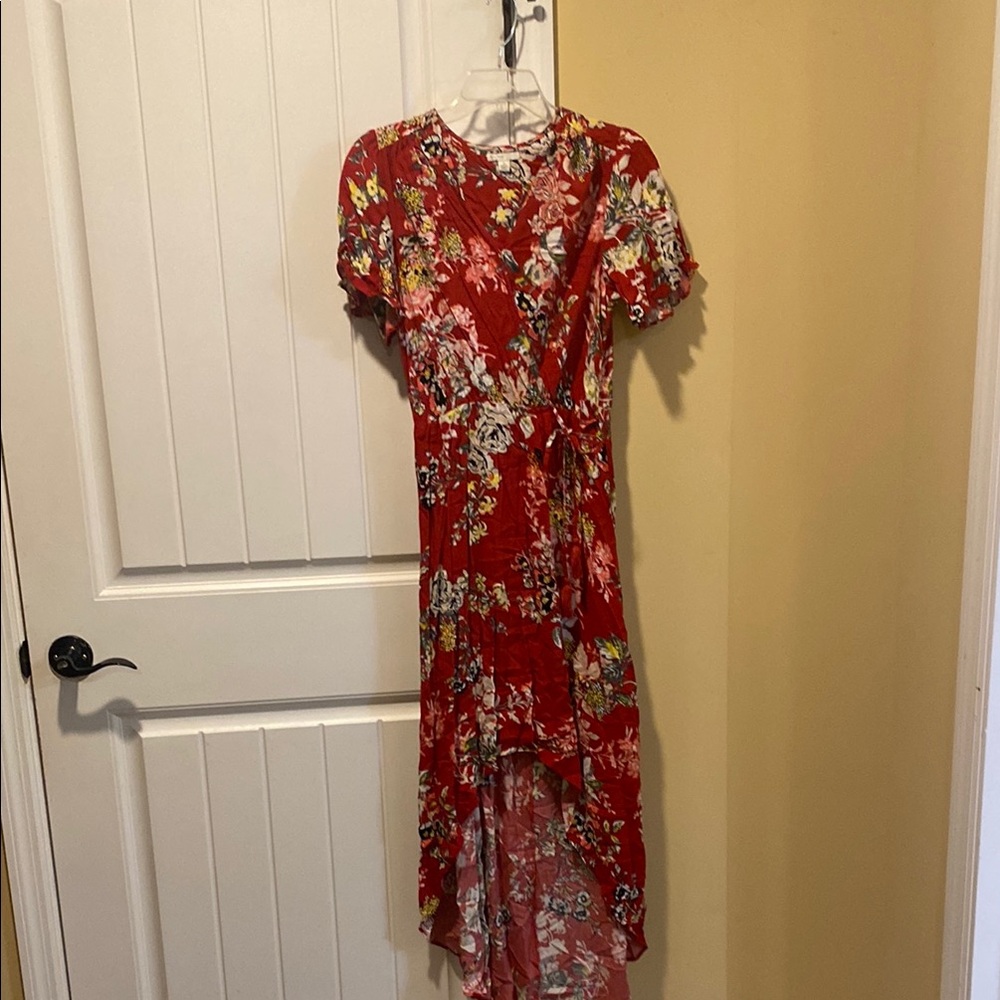 Floral Red Dress